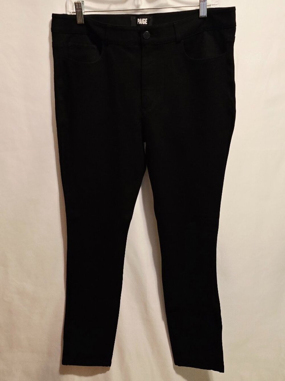 PAIGE Hoxton Ultra Skinny Ponte Pants Black High Rise Transcend Knit Size 32